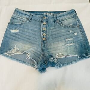 Rewash Womens Distressed Button Corset Denim Jean Shorts Size 11, 30 Waist